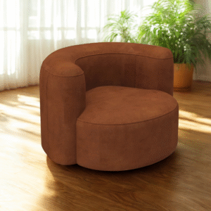Curved Back Velvet Sofa
