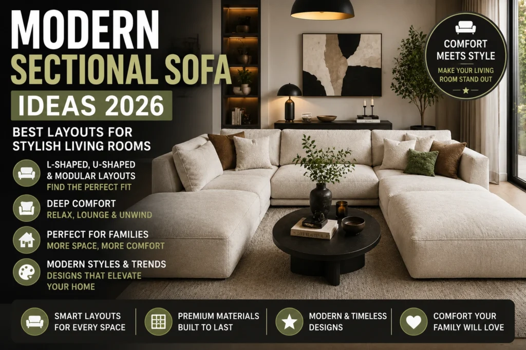 Modern sectional sofa ideas 2026 featuring luxury modular sectional sofa in a contemporary living room