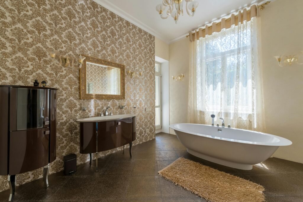 Plush grey bath rug