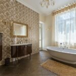 Plush grey bath rug