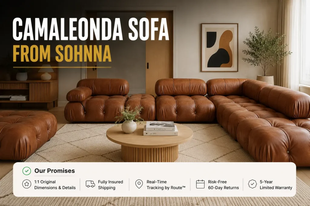 Camaleonda sofa replica from Sohnne displayed in a modern living room with modular seating and premium upholstery.