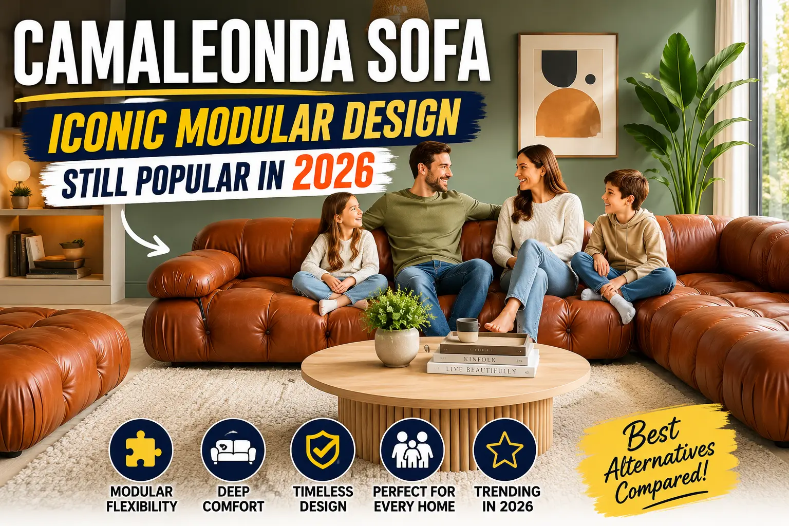 Camaleonda modular sofa in a contemporary living room showcasing the iconic oversized cushion design.