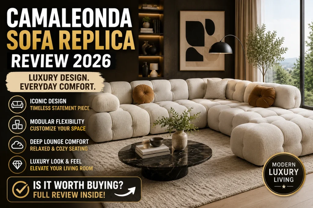 Camaleonda sofa replica review 2026 featuring luxury modular designer sofa in a modern contemporary living room