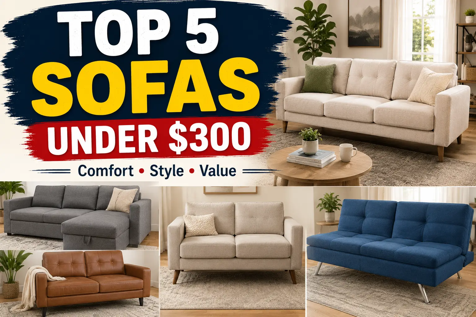 Top 5 sofas under $300 in 2026 compared for comfort, style, and value