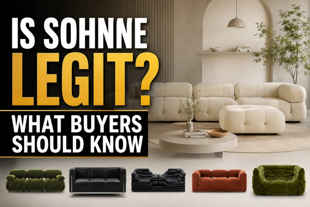 Sohnne furniture collection featuring designer-inspired sofas and luxury living room furniture in 2026