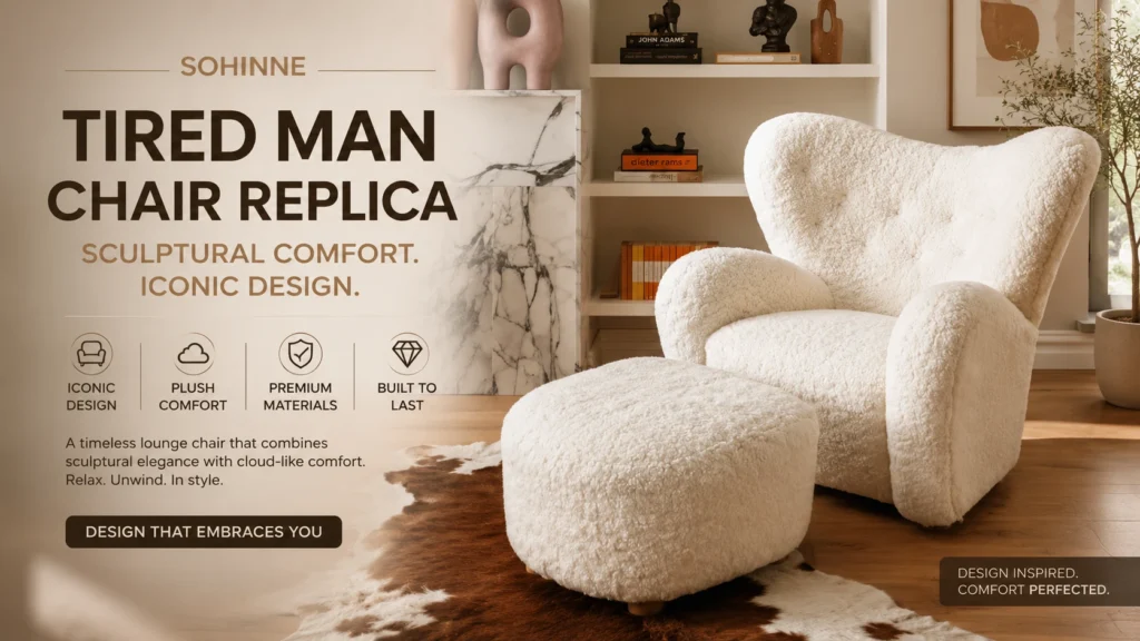 Tired Man Chair Replica by Sohnne, sculptural lounge chair