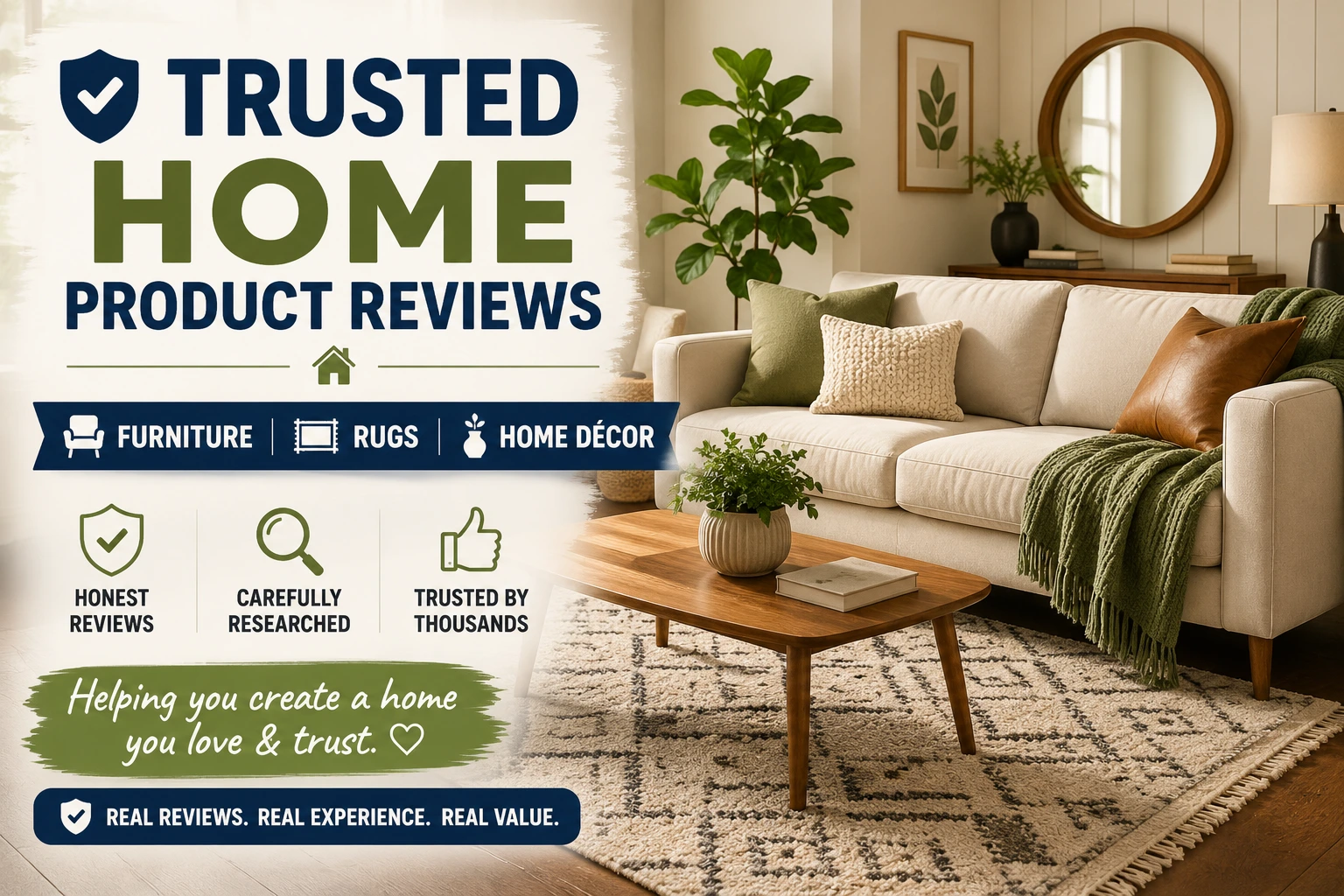 Trusted home product reviews by FurniSavings featuring furniture reviews, rug reviews, and home décor buying guides in a modern living room setting