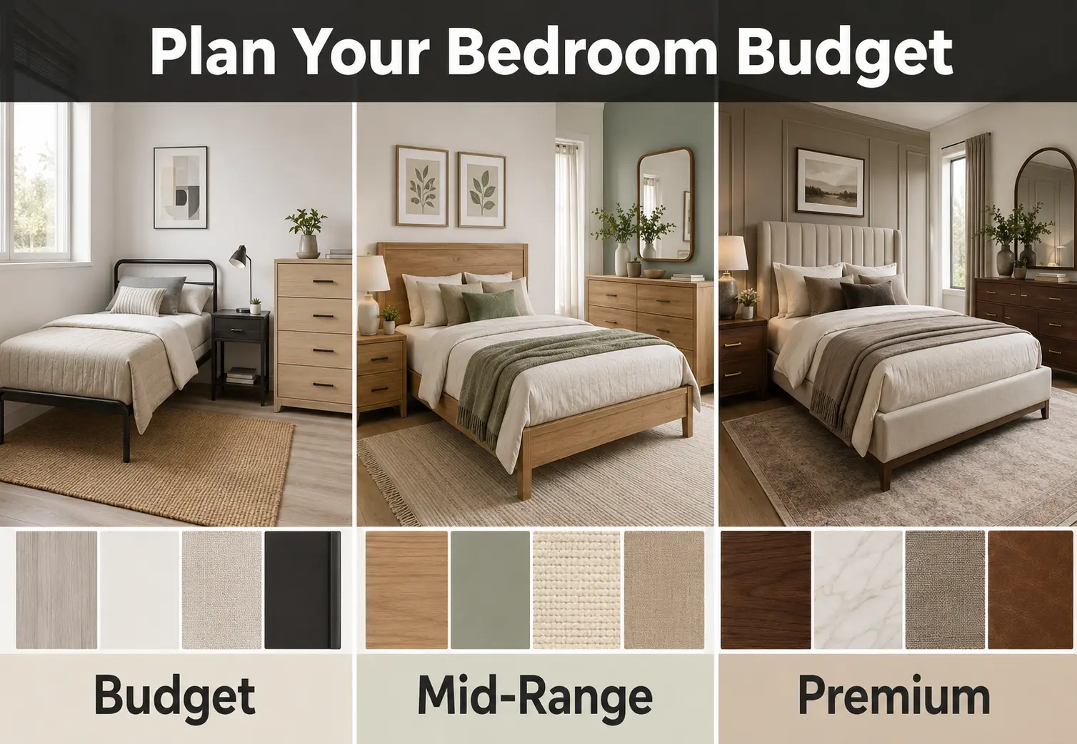 Budget mid-range and premium bedroom furniture comparison