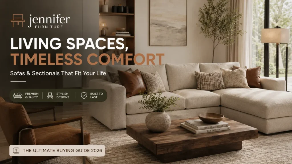 Jennifer Furniture living room sofa and sectional display