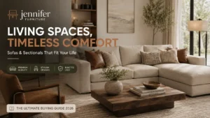 Jennifer Furniture living room sofa and sectional display